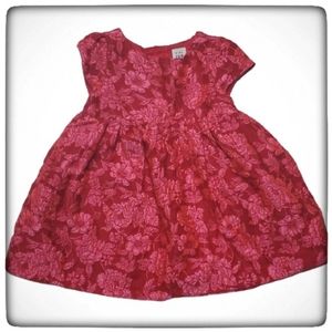 GAP Baby Girl Flower Red/Pink Dress-12/18 Months